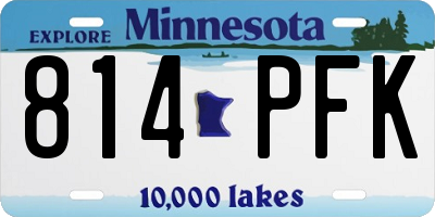 MN license plate 814PFK
