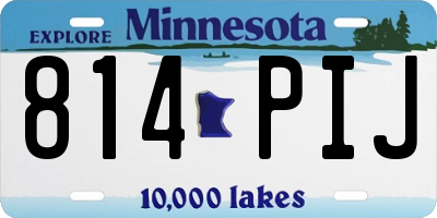 MN license plate 814PIJ