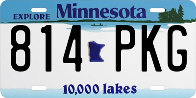 MN license plate 814PKG