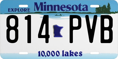 MN license plate 814PVB