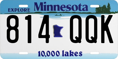 MN license plate 814QQK