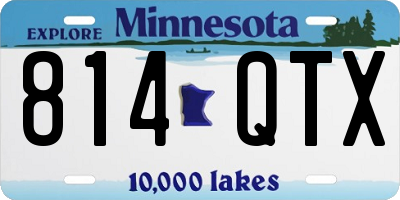 MN license plate 814QTX