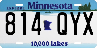 MN license plate 814QYX