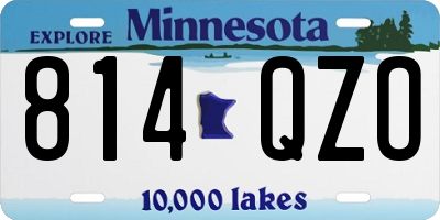 MN license plate 814QZO