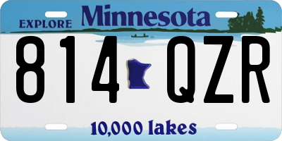 MN license plate 814QZR