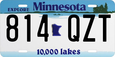 MN license plate 814QZT