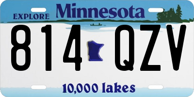 MN license plate 814QZV