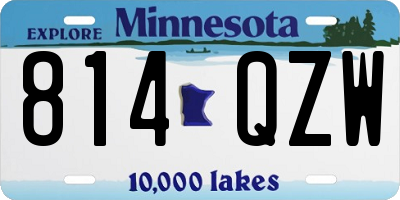 MN license plate 814QZW