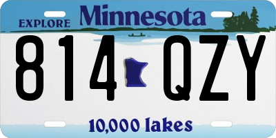 MN license plate 814QZY