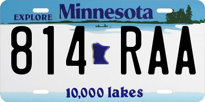 MN license plate 814RAA