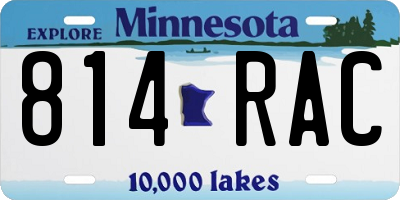 MN license plate 814RAC