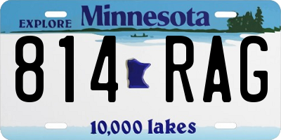 MN license plate 814RAG