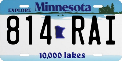 MN license plate 814RAI