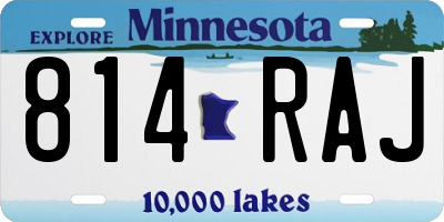 MN license plate 814RAJ