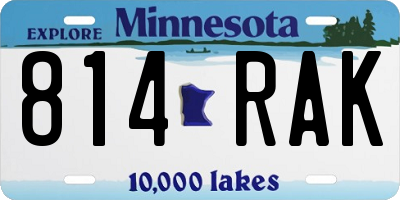 MN license plate 814RAK