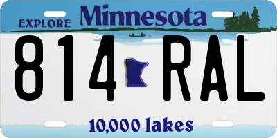 MN license plate 814RAL