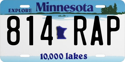 MN license plate 814RAP