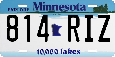 MN license plate 814RIZ