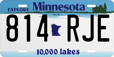 MN license plate 814RJE