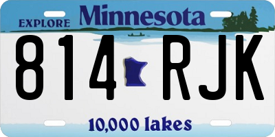 MN license plate 814RJK