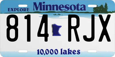 MN license plate 814RJX