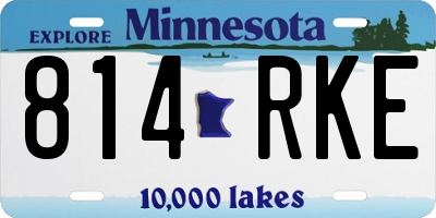 MN license plate 814RKE