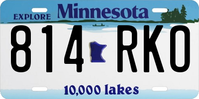 MN license plate 814RKO