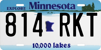 MN license plate 814RKT