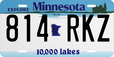 MN license plate 814RKZ