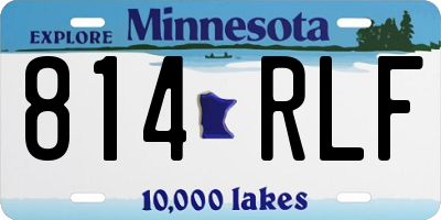 MN license plate 814RLF