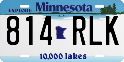 MN license plate 814RLK