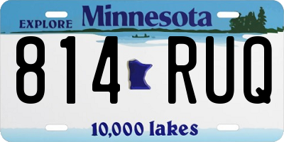 MN license plate 814RUQ