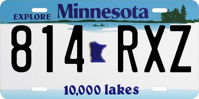 MN license plate 814RXZ