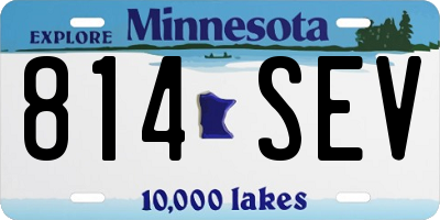 MN license plate 814SEV