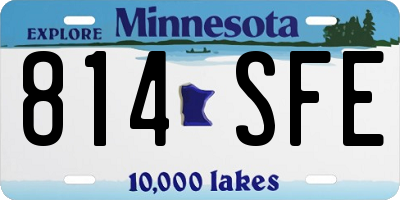 MN license plate 814SFE