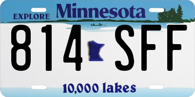 MN license plate 814SFF