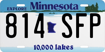 MN license plate 814SFP