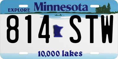 MN license plate 814STW
