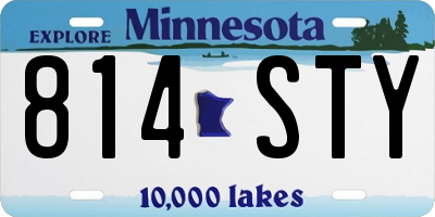 MN license plate 814STY