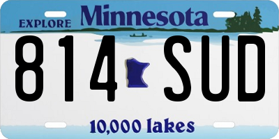MN license plate 814SUD