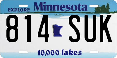 MN license plate 814SUK