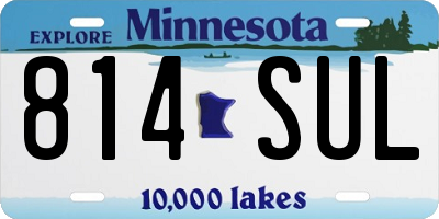 MN license plate 814SUL
