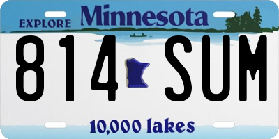 MN license plate 814SUM