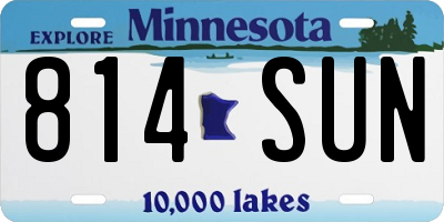 MN license plate 814SUN