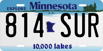MN license plate 814SUR
