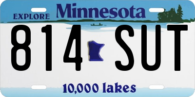 MN license plate 814SUT