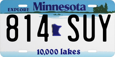 MN license plate 814SUY