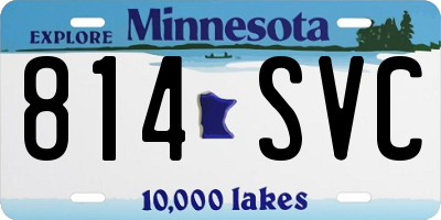 MN license plate 814SVC