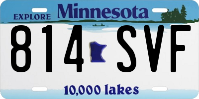 MN license plate 814SVF