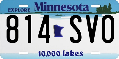 MN license plate 814SVO